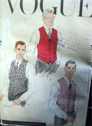 9010 VOGUE 1956 MEN'S VEST BK BELT OR NOT PATTERN 38''CHEST